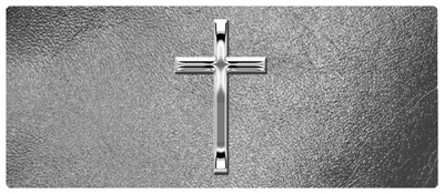 DNSEMP-L-510-SL-SH-SL Silver Single Cross Shimmer Silver